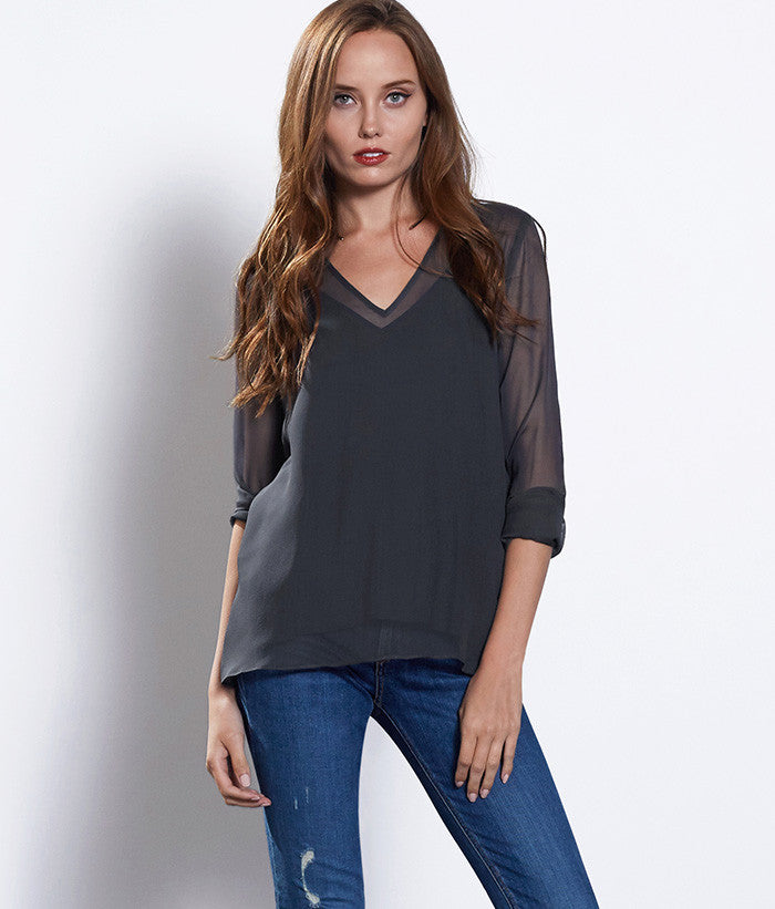 Silk Adele Top #Color_Slate