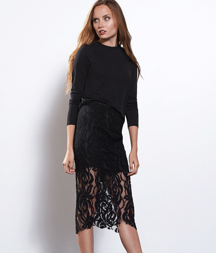 Ava Lace Pencil Skirt