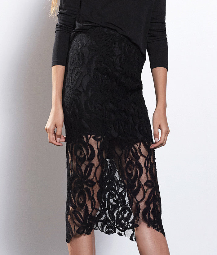 Ava Lace Pencil Skirt 