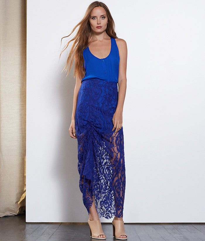 Brynn Maxi Skirt #Color_Cobalt