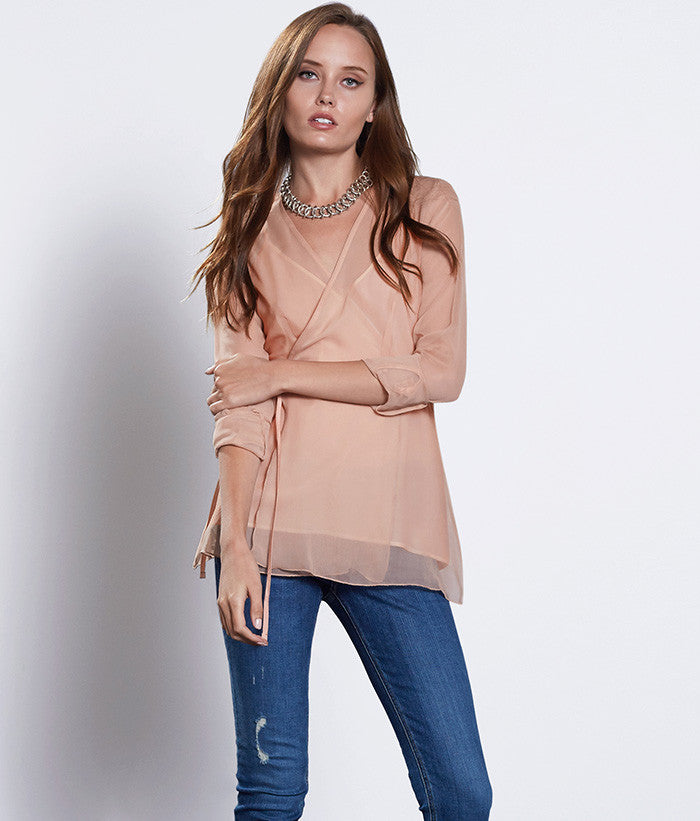 Emma Wrap Top #Color_Nude