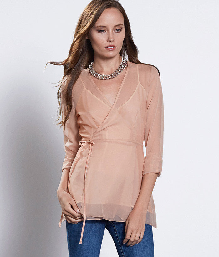 Emma Wrap Top #Color_Nude