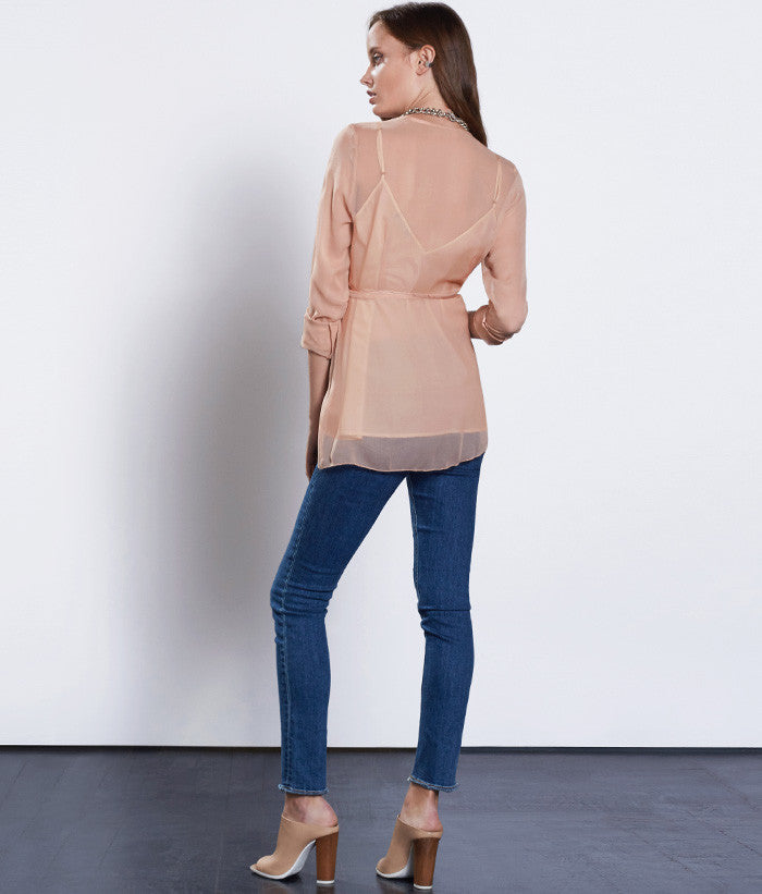 Emma Wrap Top #Color_Nude