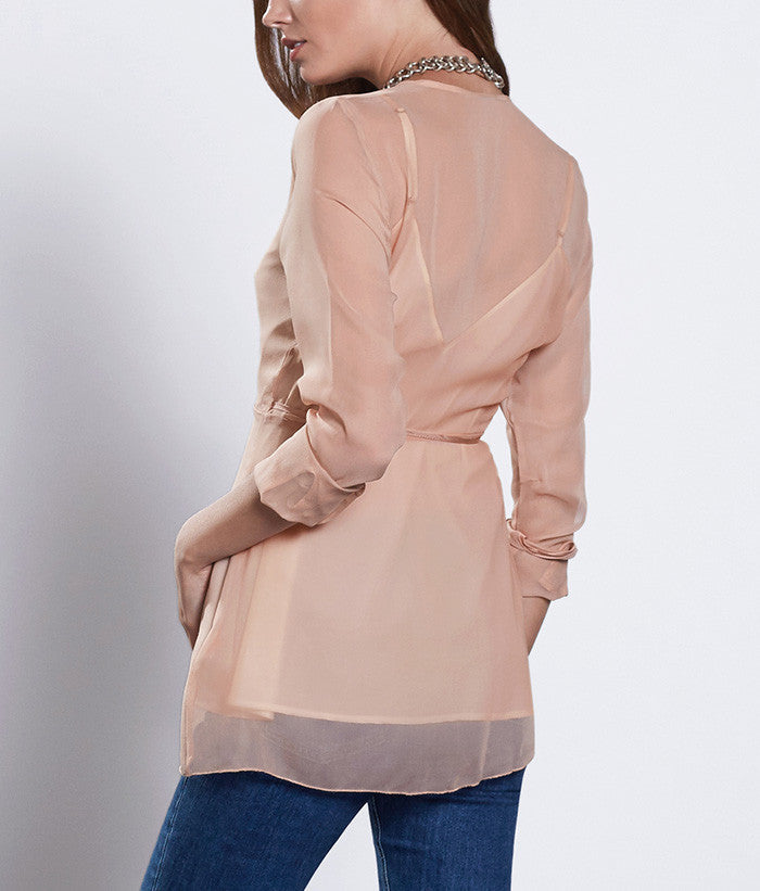 Emma Wrap Top #Color_Nude