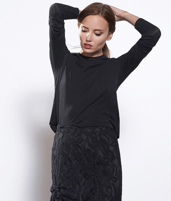 Eucalyptus Ribbed Top #Color_Black