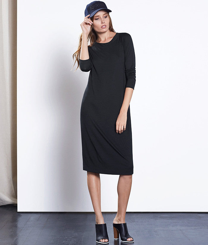 Open Back Dress #Color_Black