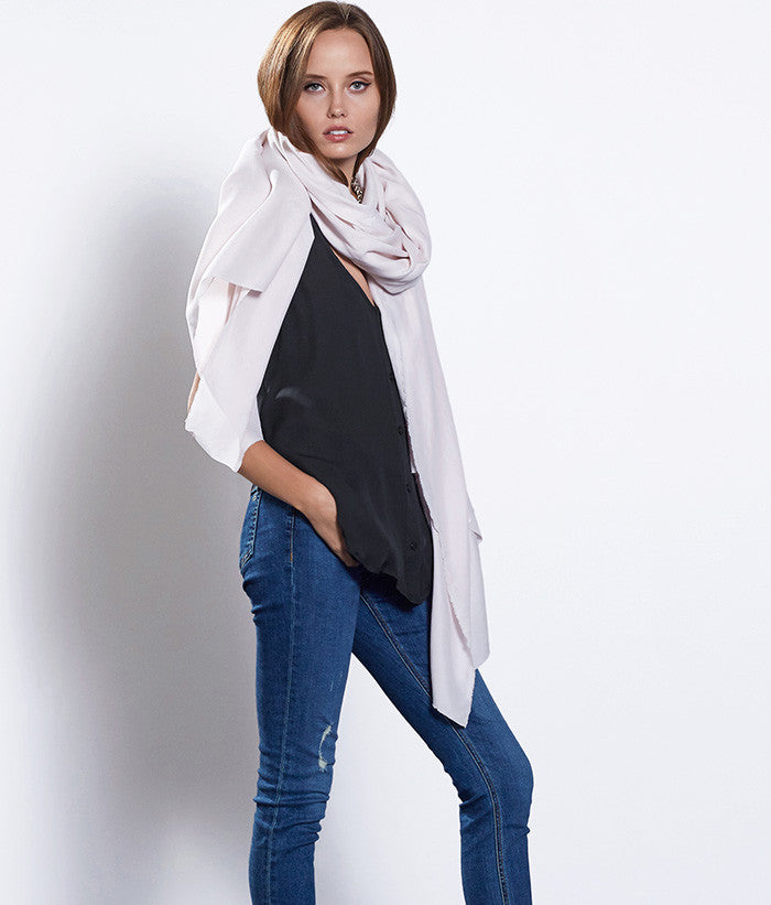 Oversized Silk Scarf #Color_DustyBlush