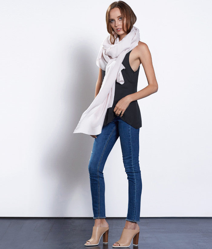 Oversized Silk Scarf #Color_DustyBlush