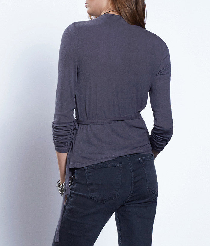 Eucalyptus Ribbed Wrap Top 